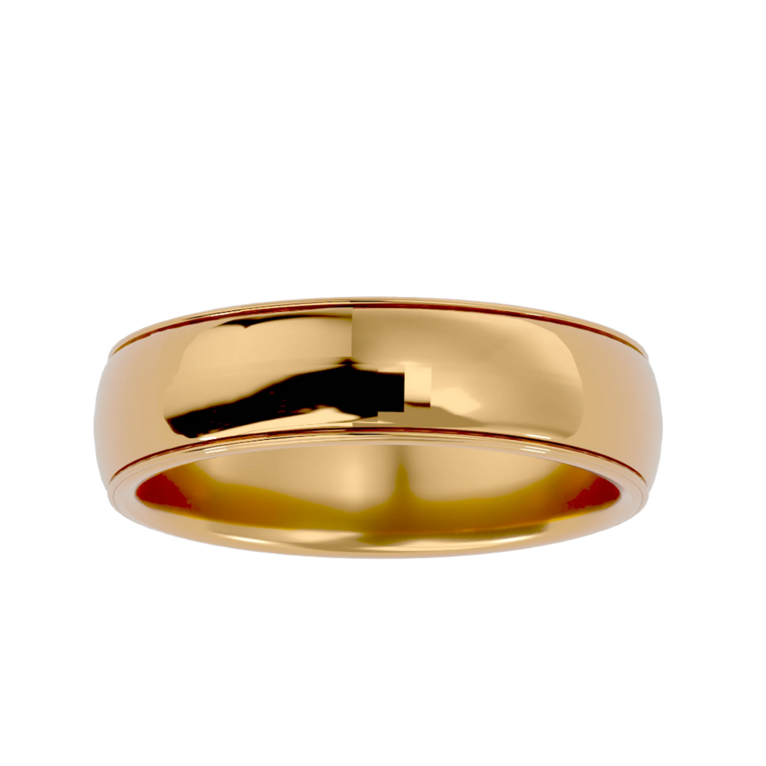Alessandra Solid Gold Mens Band