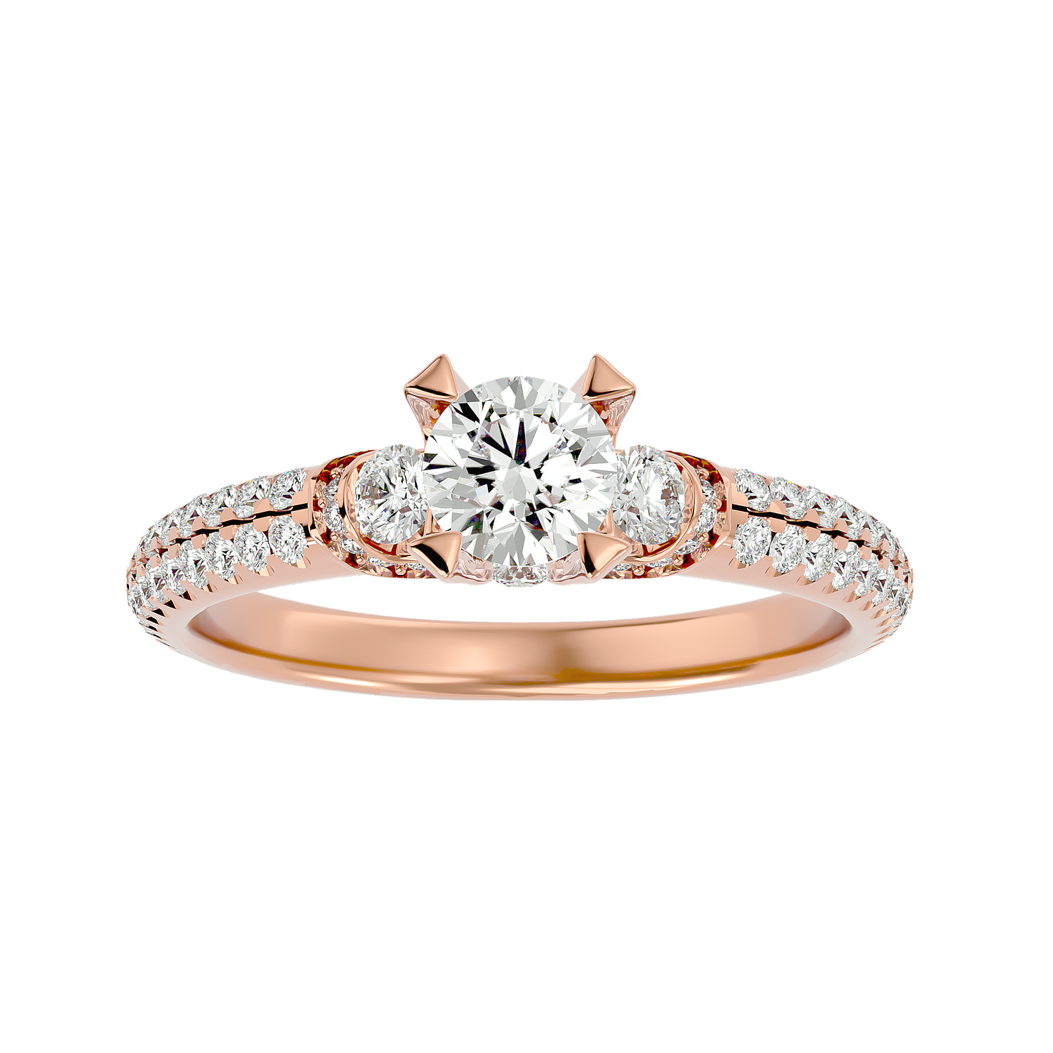 Elaina Diamond Three Stone Ring