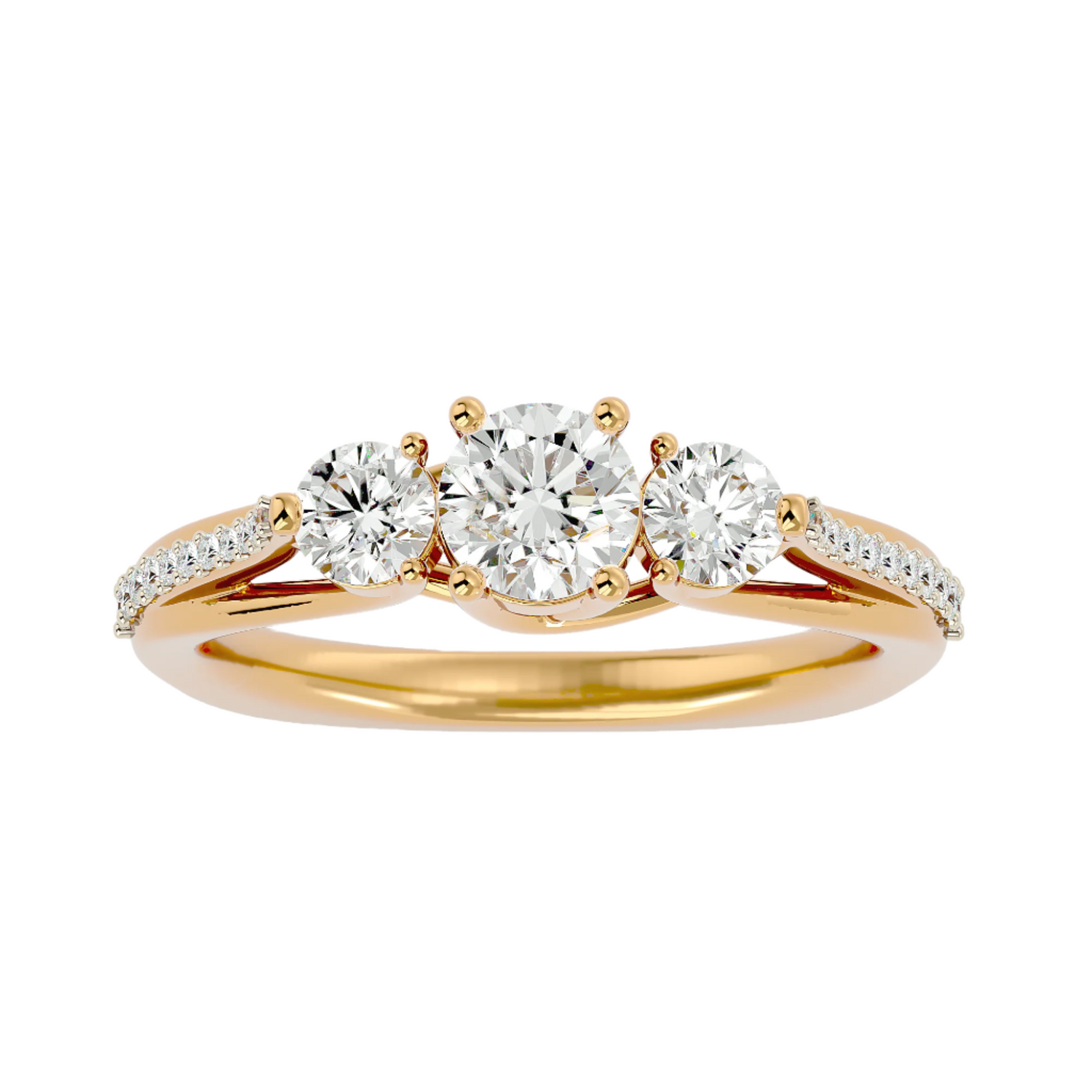 Olive Diamond Three Stone Ring