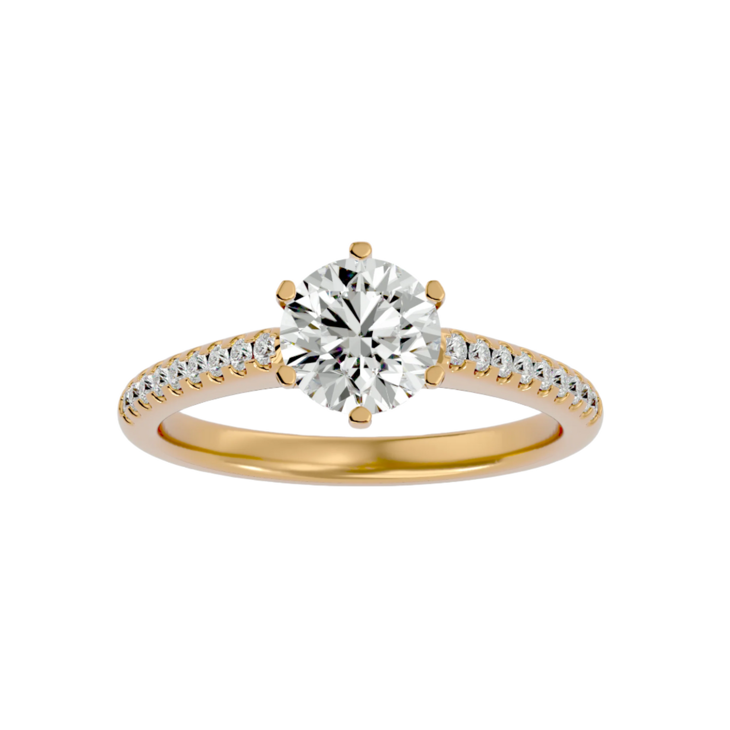 Magnolia Diamond Solitaire Ring